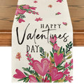 Pink Heart Shaped Flowers Table Runner 13x48 Inch for Wedding & Party Decor