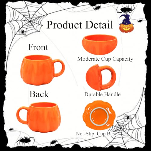 Halloween Pumpkin Mug - 3D Cute Ceramic Coffee Cup for Fall & Halloween - Gift & Decor
