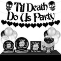 Gothic Bachelorette Party Supplies Set - 141 Pcs Decorations for 24 Guests