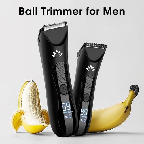 Suttik Manscape Body & Pubic Hair Trimmer for Men, Groin & Ball Trimmer Men, Electric Razor Mens Grooming Kit, Body Groomer Ball Shaver for Smooth Wet/Dry Shaving, Led Light
