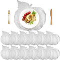 Silver Thanksgiving Pumpkin Placemats Set of 12 - Vinyl Fall Table Decor