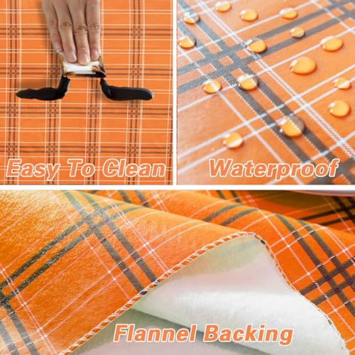Fall Orange Rectangle Vinyl Tablecloth 52x70 Inches - Autumn Harvest Decor