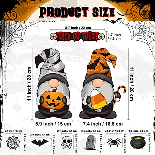 Horrible Gnome Halloween Refrigerator Magnet Set - 9 Pieces, Unique Decoration