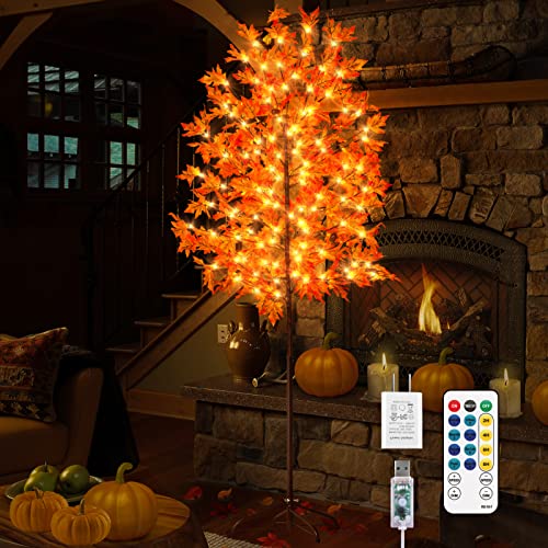 6FT 144LED Maple Tree Light with Pumpkins & Acorns - Thanksgiving Outdoor Decor - Variation of THIS listing
