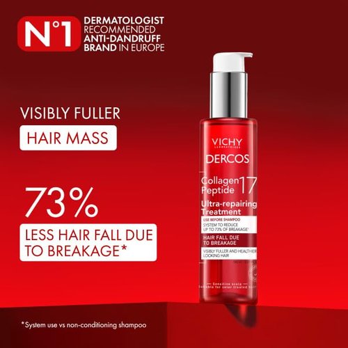 Dercos Collagen Peptide 17 Ultra-Repairing Treatment - Anti Hair Fall Pre-Shampoo Bond Repair | 150ml