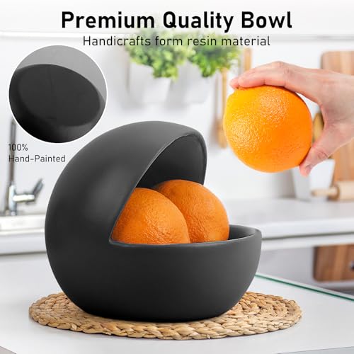 Black Resin Candy Bowl for Kitchen Counter & Entryway - Multifunctional Home Decor - M