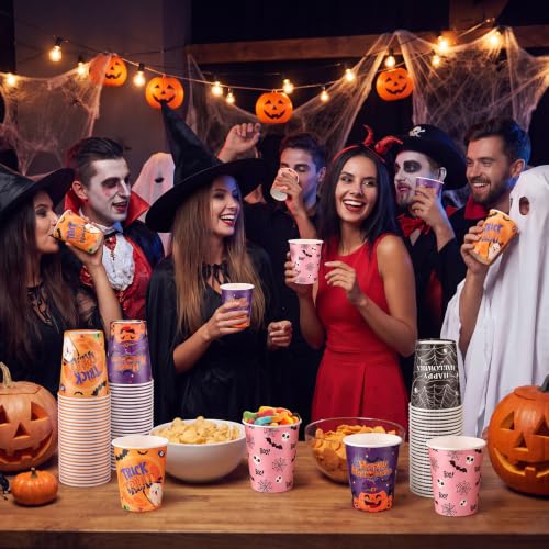Halloween Ghost Paper Cups 9 oz - 100 Pack for Parties & Events