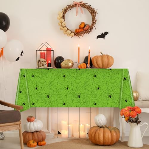Green Halloween Tablecloths - 3 Pack Rectangular Waterproof Party Decor