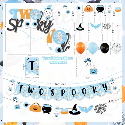 Kids Halloween Birthday Decorations Set with Banner Balloons Cake Toppers