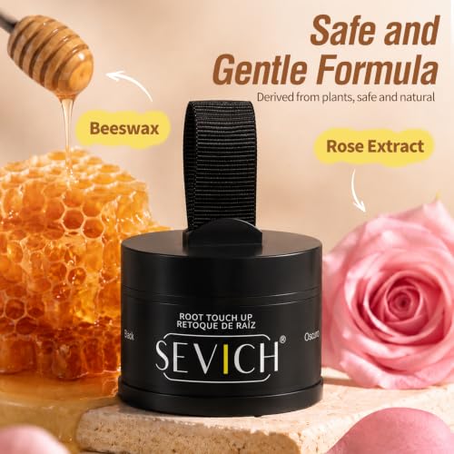 Sevich Hairline Powder - Root Touch Up for Gray Coverage & Bald Spots - Dark Brown, 0.14oz - Waterproof & Sweatproof