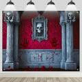 Halloween Backdrop Haunted House Moon Scene 8x6ft - Blood Stains & Gothic Decoration - Variation of THIS listing Halloween Backdrop #017