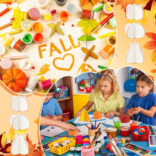 Solid Wooden Pumpkin Crafts Kit - 4.7 Inch Fall Thanksgiving Decor