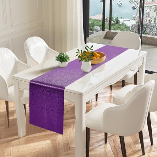 Purple Sequin Table Runners 72 Inches Long - Pack of 10 - Wedding & Party Decor