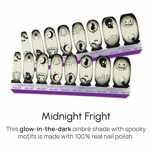 Nail Polish Strips - 16 Double-Ended Halloween Midnight Fright Design