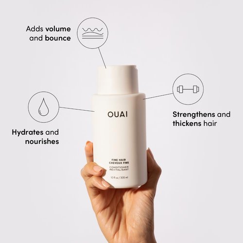 OUAI Fine Hair Shampoo & Conditioner Set - Volumizing Travel Size Duo with Keratin, Biotin & Chia Seed Oil | Sulfate-Free, 3 Oz