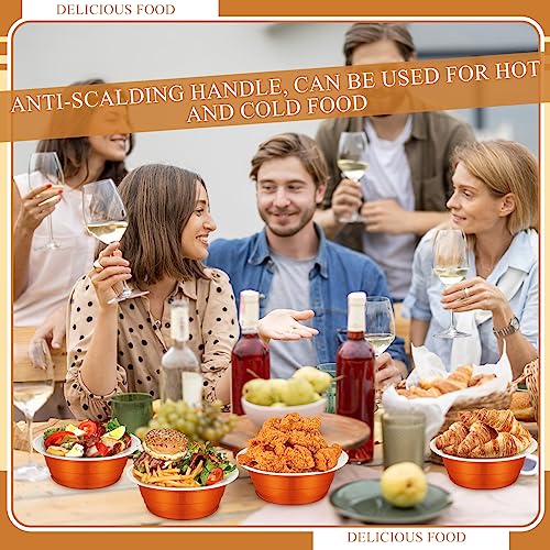 Disposable Plastic Salad & Dessert Bowls - 23 oz Orange, Pack of 50