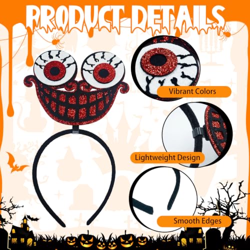 Halloween Headbands and Glasses Bulk - 8 Pack Costume Party Accessories for Adults