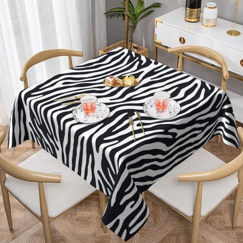 Leopard Zebra Square Tablecloth 60 x 60 Inches Washable Waterproof Decor