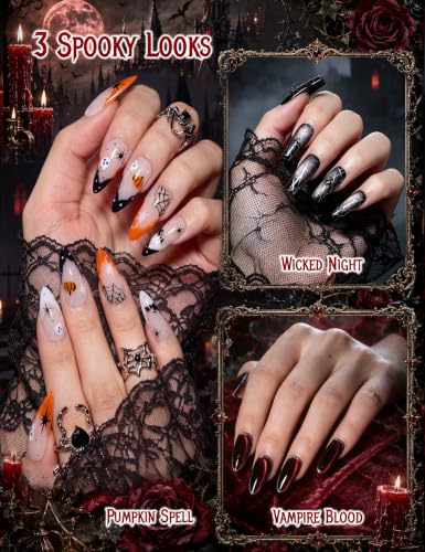 Beetles Halloween Vampiric Feast Gel Nail Polish Kit with Mini UV Light - Dark Red