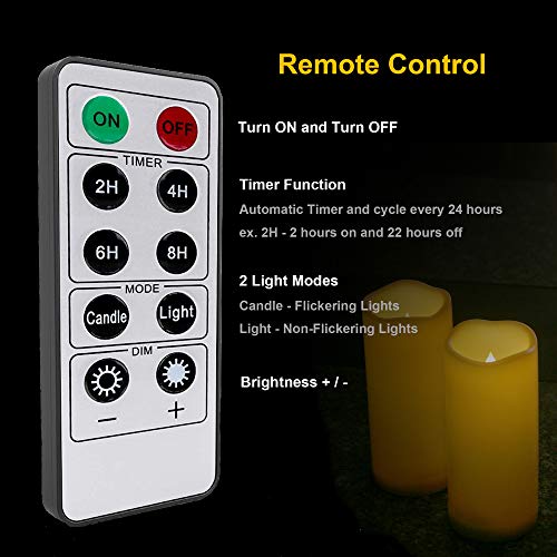 Outdoor Flameless LED Candles with Remote & Timer - 3x8 Inches, Dark Ivory, Waterproof 2 Pack