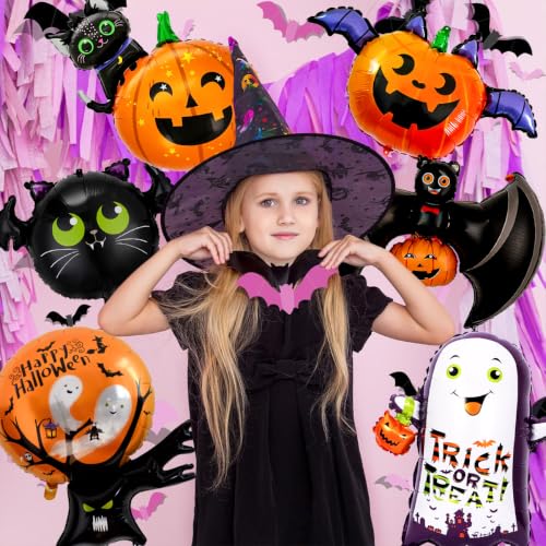 Halloween Balloons Set with Ghost Bat Pumpkin and Spider Decorations
