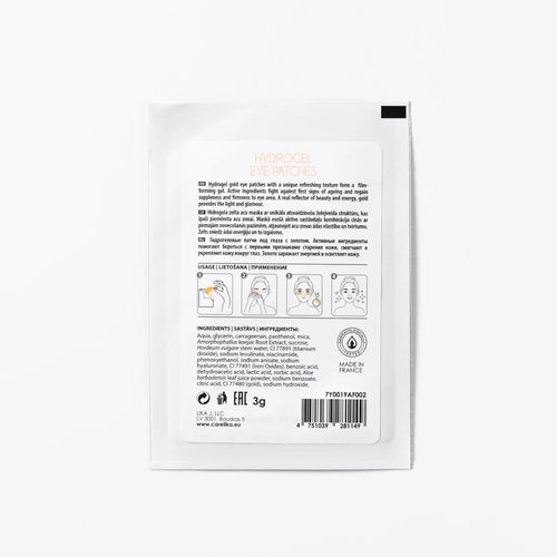 Radiance Hydrogel Eye Patches - Gold Powder Infused Masks for Dark Circles & Puffiness - 2 Count