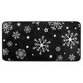 Indoor Doormat Non Slip Floor Rug - Washable Christmas Snowflake 39x20 Inch - Black