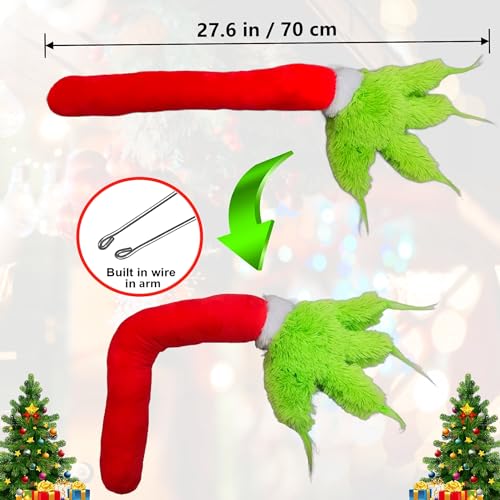 Christmas Elf Body Tree Decorations - 27.6x7.8 Inch with 2 Arms, Pose-able Elf Ornament