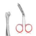 Professional Scissor Tweezers - 3Cr13 Stainless Steel Tweezers with Handles, Larger Grabbing Surface Area, Precision Eyebrow Tweezers for Women and Men Facial Hair (Red)