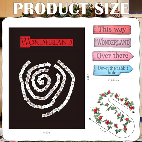 Stylish Wonderland Party Decorations Outdoor Poker Card Backdrop Set