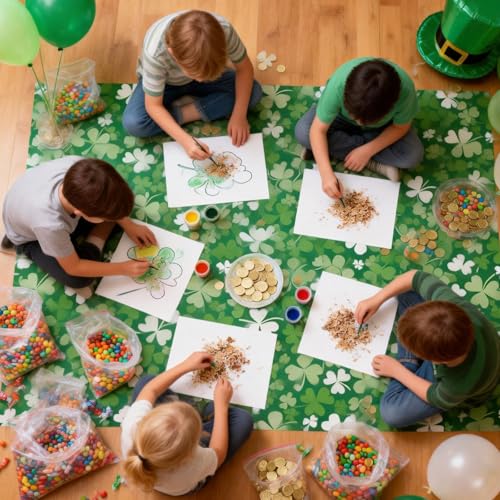 2 Pack St. Patrick's Day Disposable Plastic Tablecloth 54x108 Inches
