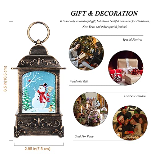 Christmas Lantern Snow Globe Set with 4 Styles Indoor/Outdoor Decor
