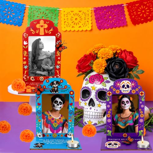 Medium Day of the Dead Altar Picture Frame Set - Vertical, Mexican Style, 8.5x6.3in