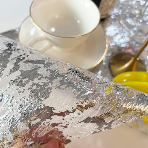 Silver Metallic Table Runner 11 Inch x 100 Feet - Silver Mesh Bridal & Party Decor - Variation: Silver / 1pc 100feet