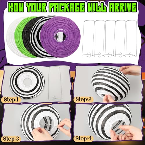 Halloween Paper Lanterns Set of 15 Hanging Decorations for Party Home Holiday