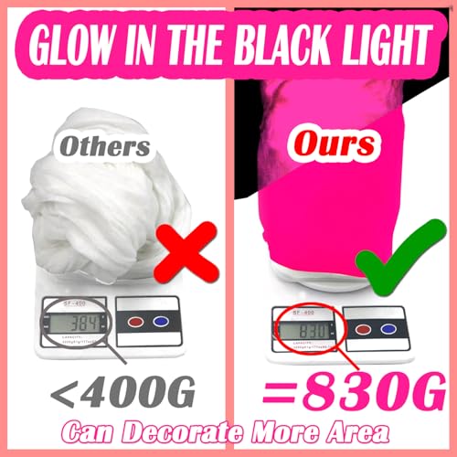 Pink Glow Spider Web Netting - 1400 Sqft Durable Halloween Decoration - Pink / 48ft x 4ft
