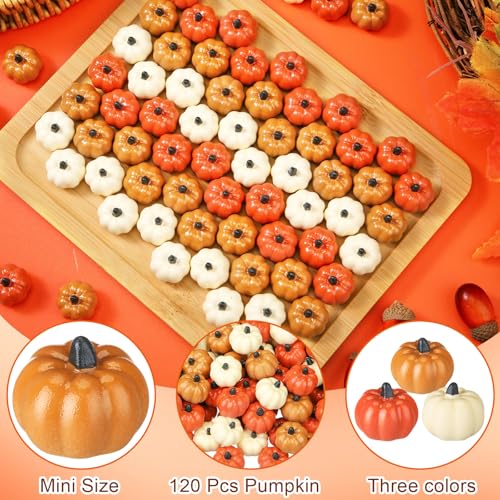 Mini Pumpkin Resin Charms Bulk for Fall Crafts & Decorations - 90 Pieces