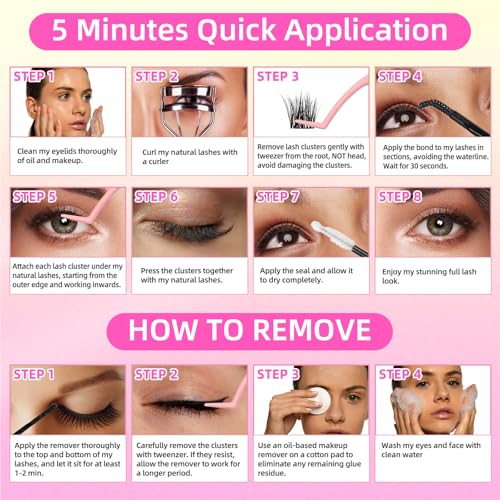 Volume & Soft Eyelash Clusters,C Curl Individual Lashes with 0.05mm Ultra-Thin Band, 8-18mm DIY Home Salon Thick Lash Extension, Reusable, Bold Glam for Daily Life or Events,FayJoo BOLDEE 13 Lash Only