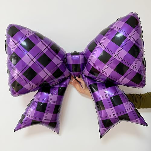 Purple Bow Skull Foil Balloons Party Decorations for Gothic & Halloween Celebrations