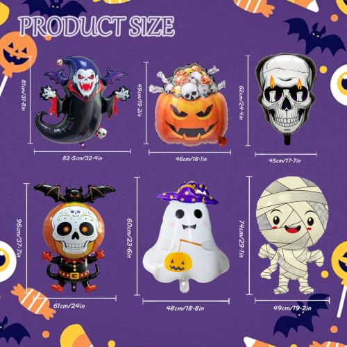 Halloween Mylar Balloon Set - Spooky Party Decorations for Indoor & Outdoor Use