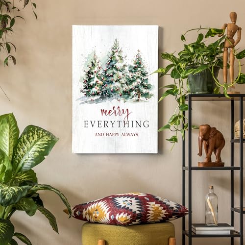 Christmas Tree Wall Art Decor Canvas Framed 16x24 - Merry Everything