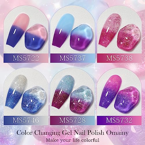 Color Changing Gel Nail Polish Set - 8 Colors UV LED Soak Off, Temperature Reactive, Model 003