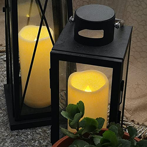 Waterproof Outdoor Flameless LED Pillar Candles with Remote - 2 Pack, 3x7 Inches
