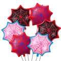 Soulchen 6 Pack Spider Web Balloons Party Decorations Blue Pink Black - Variation of THIS listing