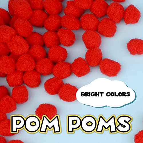 150 Pieces 1 Inch Craft Pom Poms for DIY Arts, Christmas Decorations