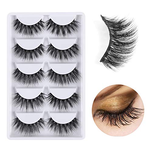 3D Faux Mink False Eyelashes - Handmade Dramatic Thick & Fluffy Long Fake Lashes 5 Pairs