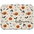 Halloween Dish Drying Mat for Kitchen Counter - Happy Halloween 18x24 Inch Pumpkin Ghost Pattern Microfiber