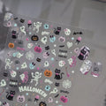Halloween Nail Stickers Decals Pastel Ghost Skeleton Pumpkin - Mh49 / 1