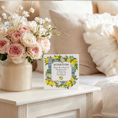 Lemon Wooden Sign Decor - 5x5 Inch Wall or Desk Accent