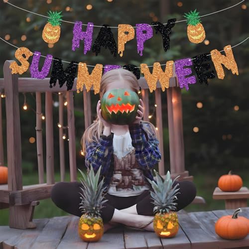 Summer Halloween Banner for Party Decorations - Beach & Tropical Theme